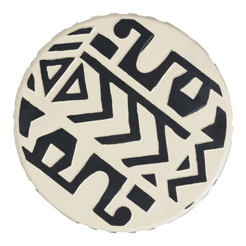 Drornzok 17.75" Geometric Drum Garden Stool - JONATHAN Y